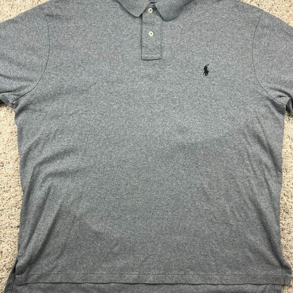 Polo Ralph Lauren Shirt Mens XL Custom Fit Gray Horse Pony Golf Cotton Causal - Picture 1 of 9